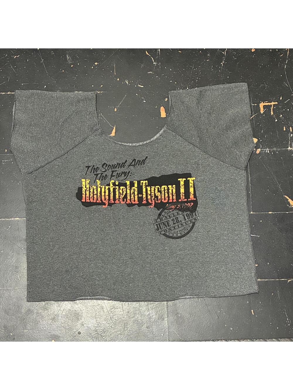 1998 Holyfield Mike Tyson "The Bite Fight" cropped crewneck